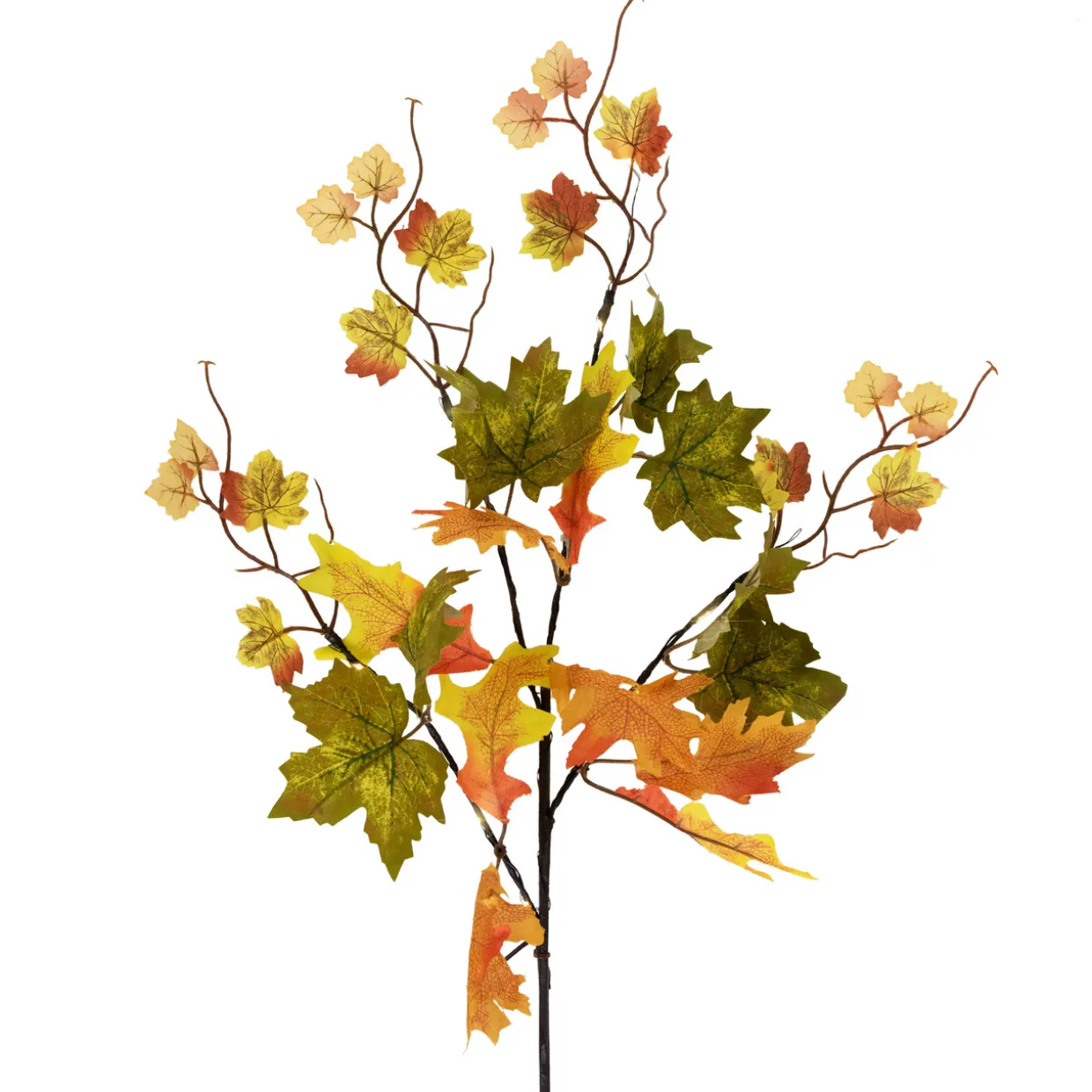 Lighted Maple Leaves Fall Harvest Spray - 30" - Warm White