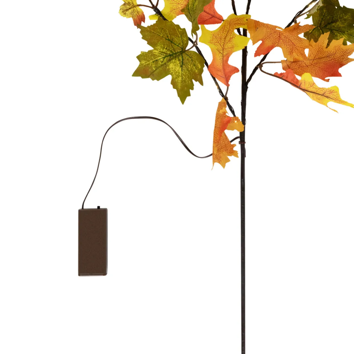Lighted Maple Leaves Fall Harvest Spray - 30" - Warm White