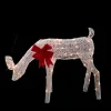 Lighted Mesh Feeding Doe Outdoor Christmas Decoration - 37" - White - Clear Lights