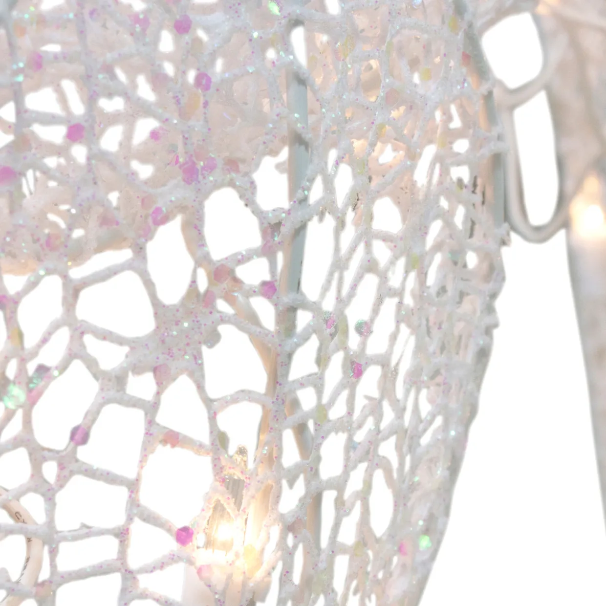 Lighted Mesh Feeding Doe Outdoor Christmas Decoration - 37" - White - Clear Lights