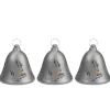 Lighted Musical Bells Christmas Decorations - 6.5" - Silver - Warm White - Set of 3