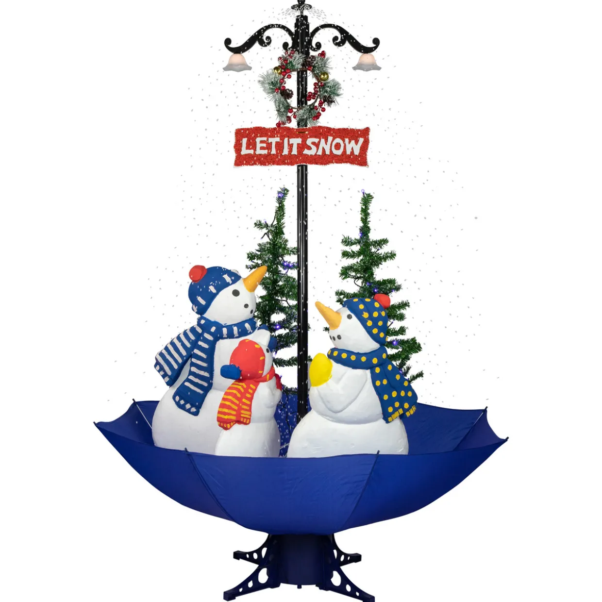 Lighted Musical Snowing Let it Snow Snowmen in Umbrella Base Christmas Decoration - 5.5'