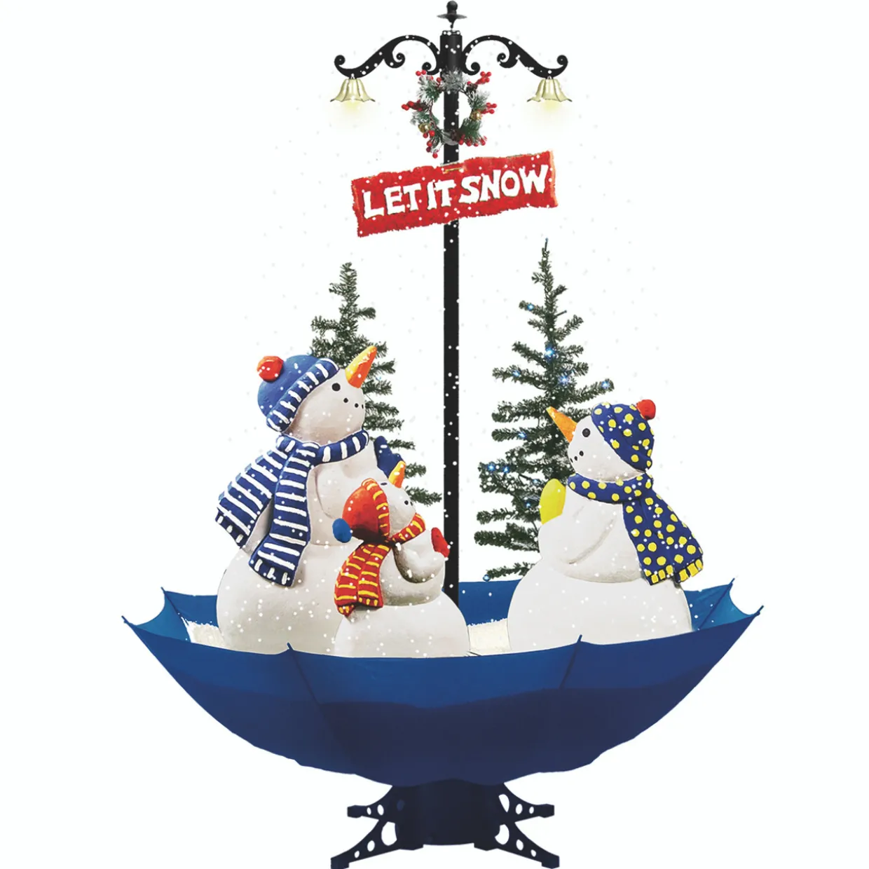 Lighted Musical Snowing Let it Snow Snowmen in Umbrella Base Christmas Decoration - 5.5'