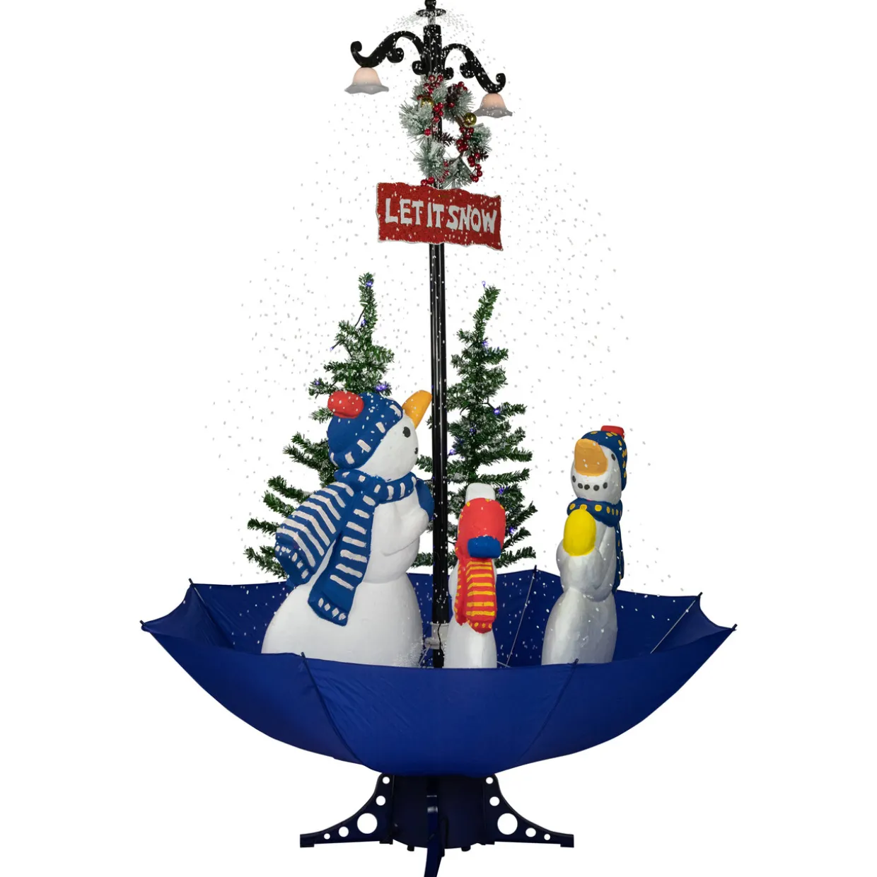 Lighted Musical Snowing Let it Snow Snowmen in Umbrella Base Christmas Decoration - 5.5'
