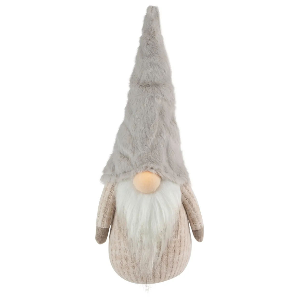 Lighted Nose and Plush Hat Christmas Gnome Decoration - 10"