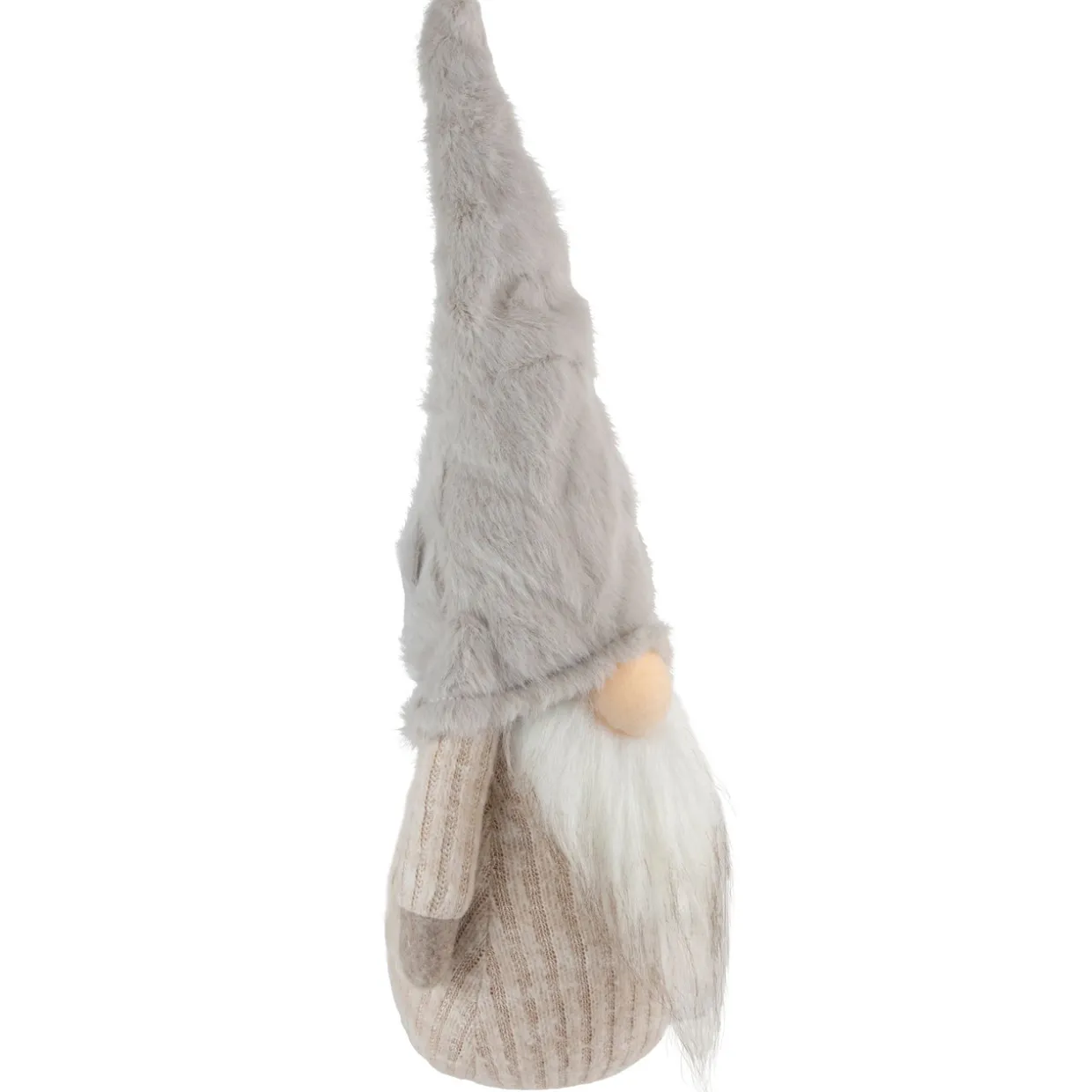 Lighted Nose and Plush Hat Christmas Gnome Decoration - 10"