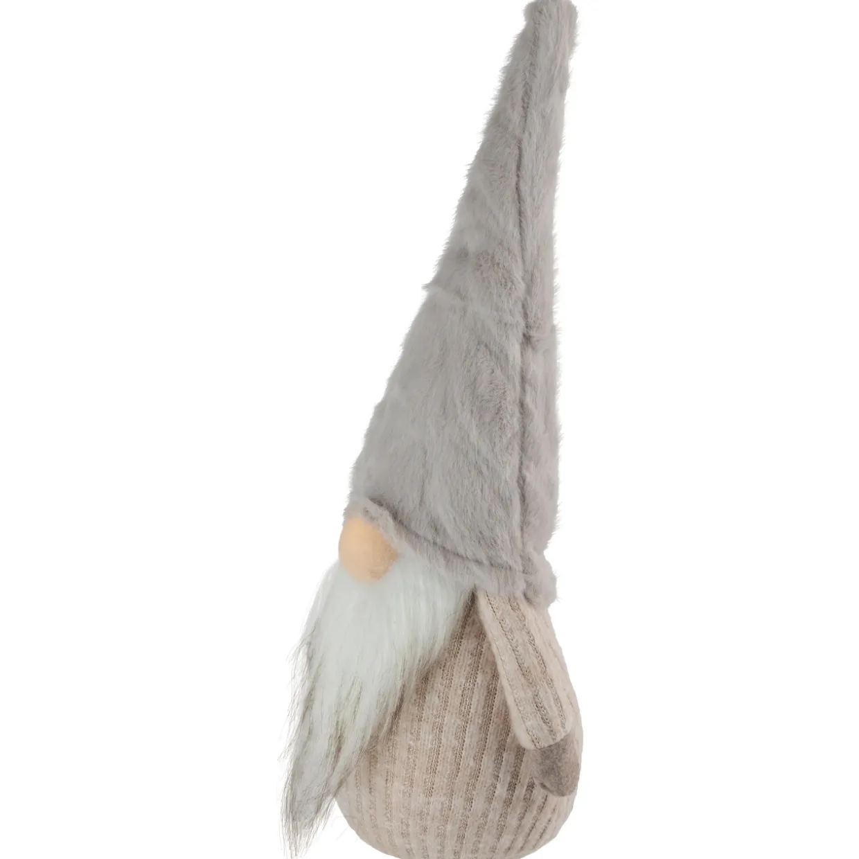 Lighted Nose and Plush Hat Christmas Gnome Decoration - 10"