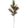 Lighted Pinecone, Berry and Pine Christmas Spray - 27" - Warm White