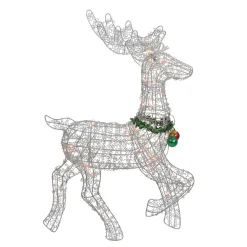 Lighted Prancing Reindeer Christmas Outdoor Decoration - 25.5" - Clear Lights