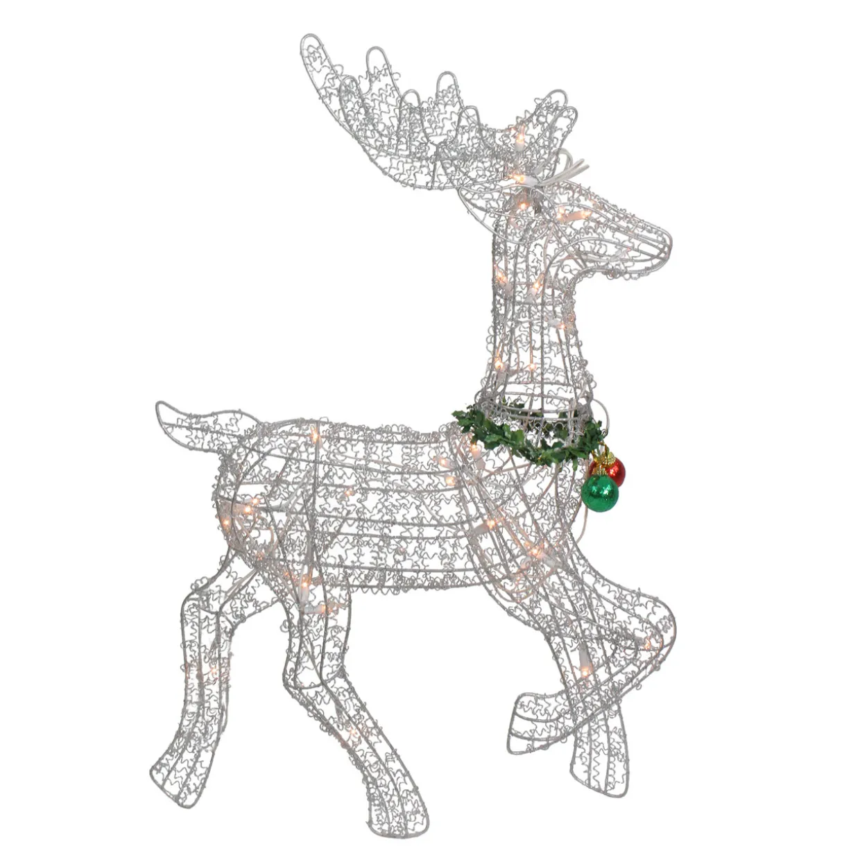 Lighted Prancing Reindeer Christmas Outdoor Decoration - 25.5" - Clear Lights