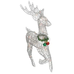Lighted Prancing Reindeer Christmas Outdoor Decoration - 25.5" - Clear Lights