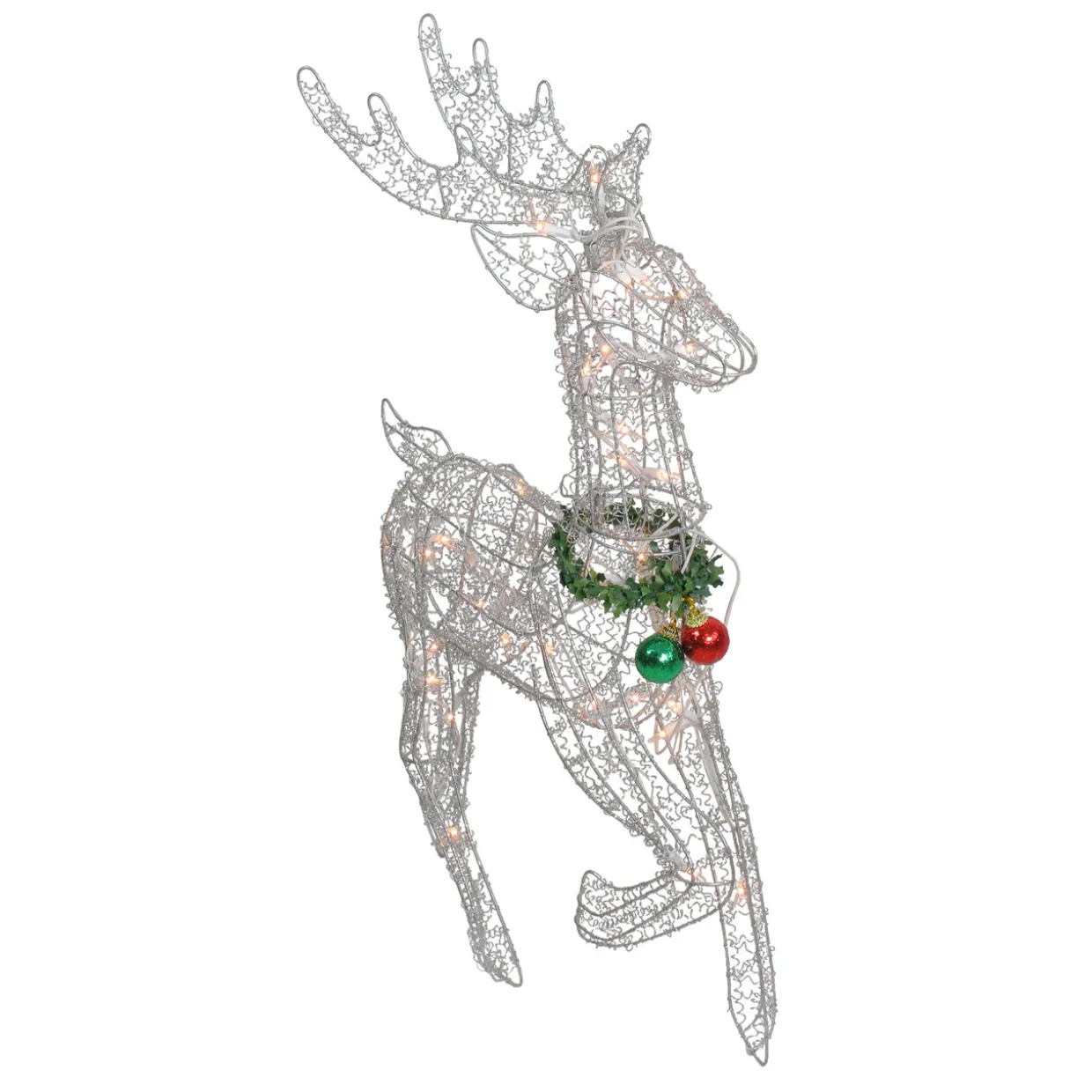 Lighted Prancing Reindeer Christmas Outdoor Decoration - 25.5" - Clear Lights