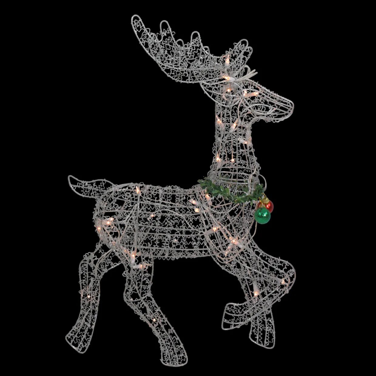 Lighted Prancing Reindeer Christmas Outdoor Decoration - 25.5" - Clear Lights