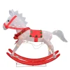 Lighted Rocking Horse Outdoor Christmas Decoration - 36" - White and Red