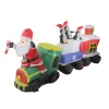Lighted Santa and Penguins on Train Outdoor Christmas Inflatable - 6.5'
