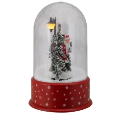 Lighted Santa with Street Light Snowing Christmas Globe - 11.75