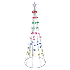 Lighted Show Cone Christmas Tree Outdoor Decoration - 6' - Multicolor