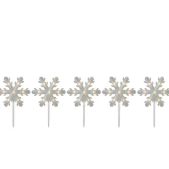 Lighted Snowflake Christmas Pathway Markers - 14.25" - 5ct