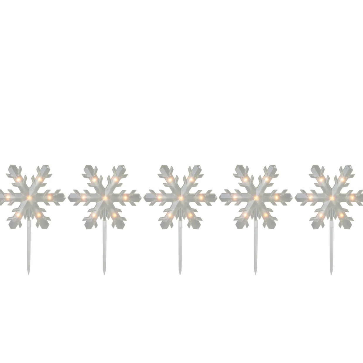 Lighted Snowflake Christmas Pathway Markers - 14.25" - 5ct