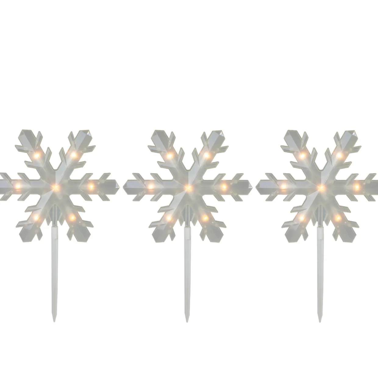 Lighted Snowflake Christmas Pathway Markers - 14.25" - 5ct