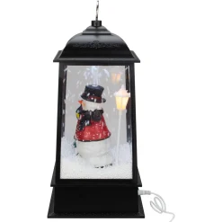 Lighted Snowman Christmas Lantern with Falling Snow - 13