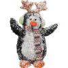 Lighted Snowy Penguin in Antler Hat Outdoor Christmas Decoration - 22" - Warm White