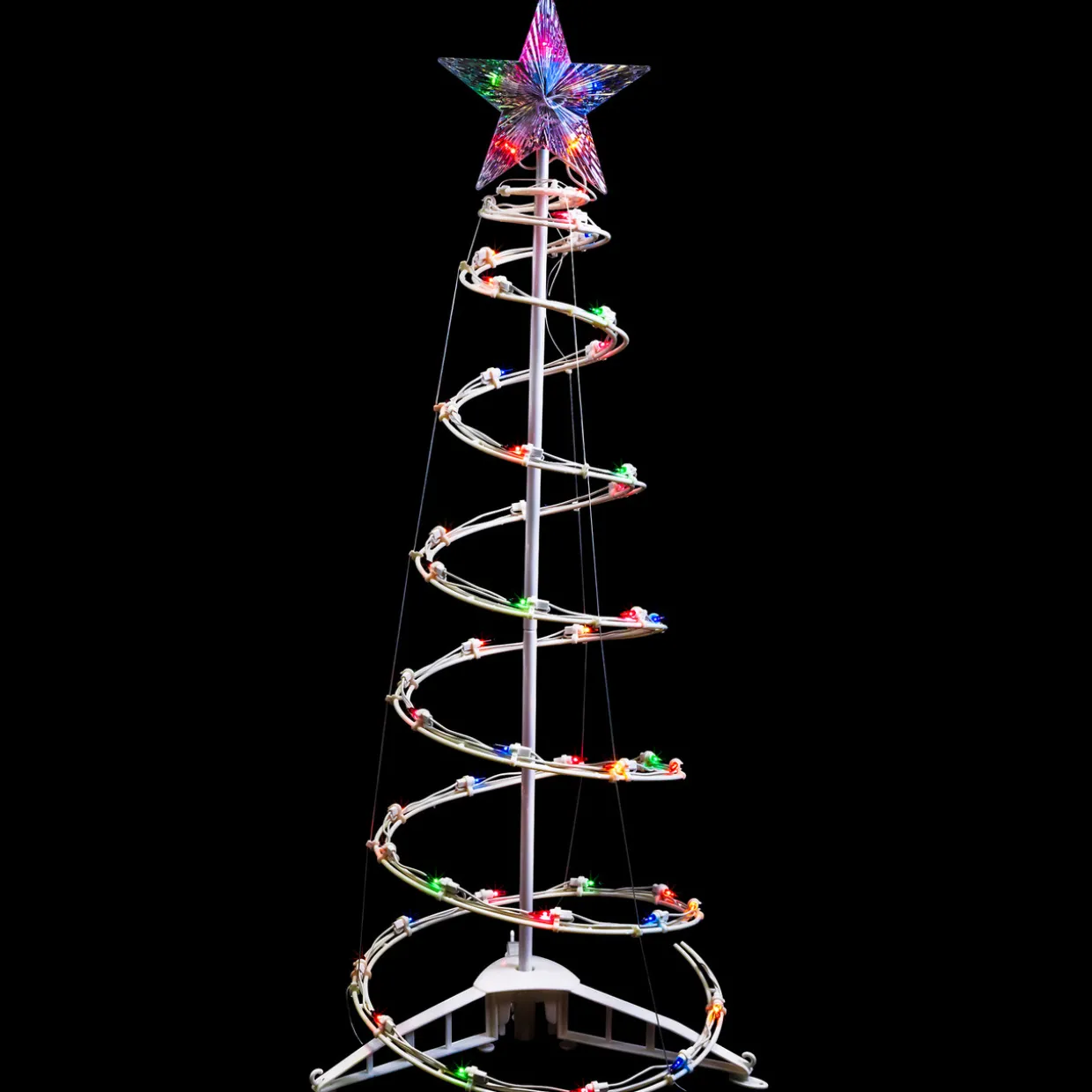 Lighted Spiral Cone Tree Outdoor Christmas Decoration - 3' - White - Multi Lights