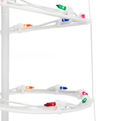 Lighted Spiral Cone Tree Outdoor Christmas Decoration - 3' - White - Multi Lights