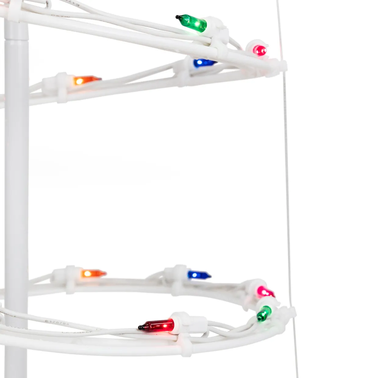 Lighted Spiral Cone Tree Outdoor Christmas Decoration - 3' - White - Multi Lights