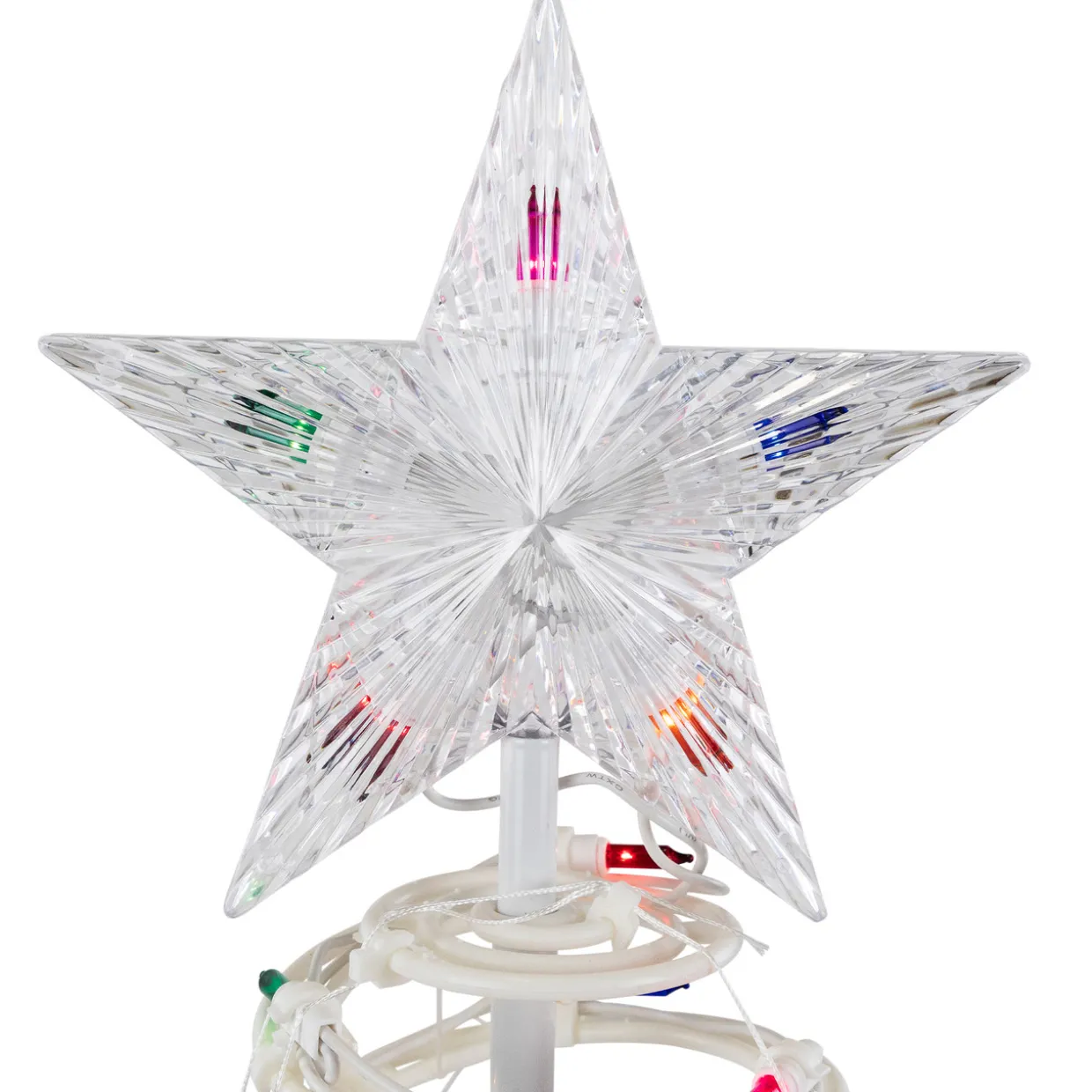 Lighted Spiral Cone Tree Outdoor Christmas Decoration - 3' - White - Multi Lights