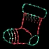Lighted Stocking Silhouette Window Christmas Decoration - 18" - Red and Green