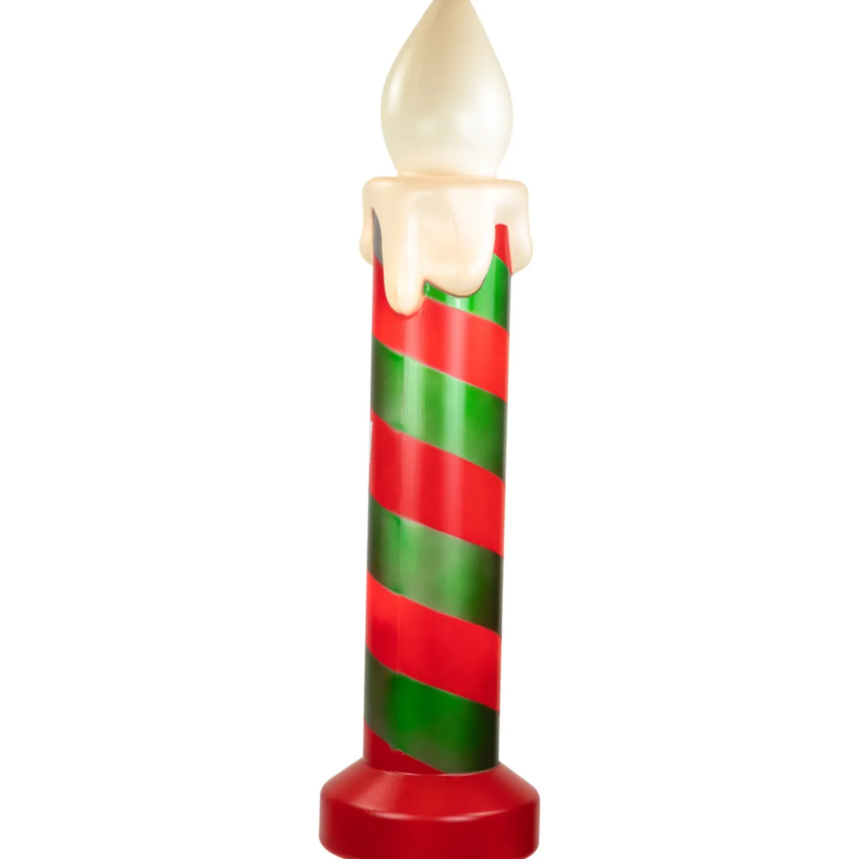 Lighted Striped Candle Blow Mold Outdoor Christmas Decoration - 40"