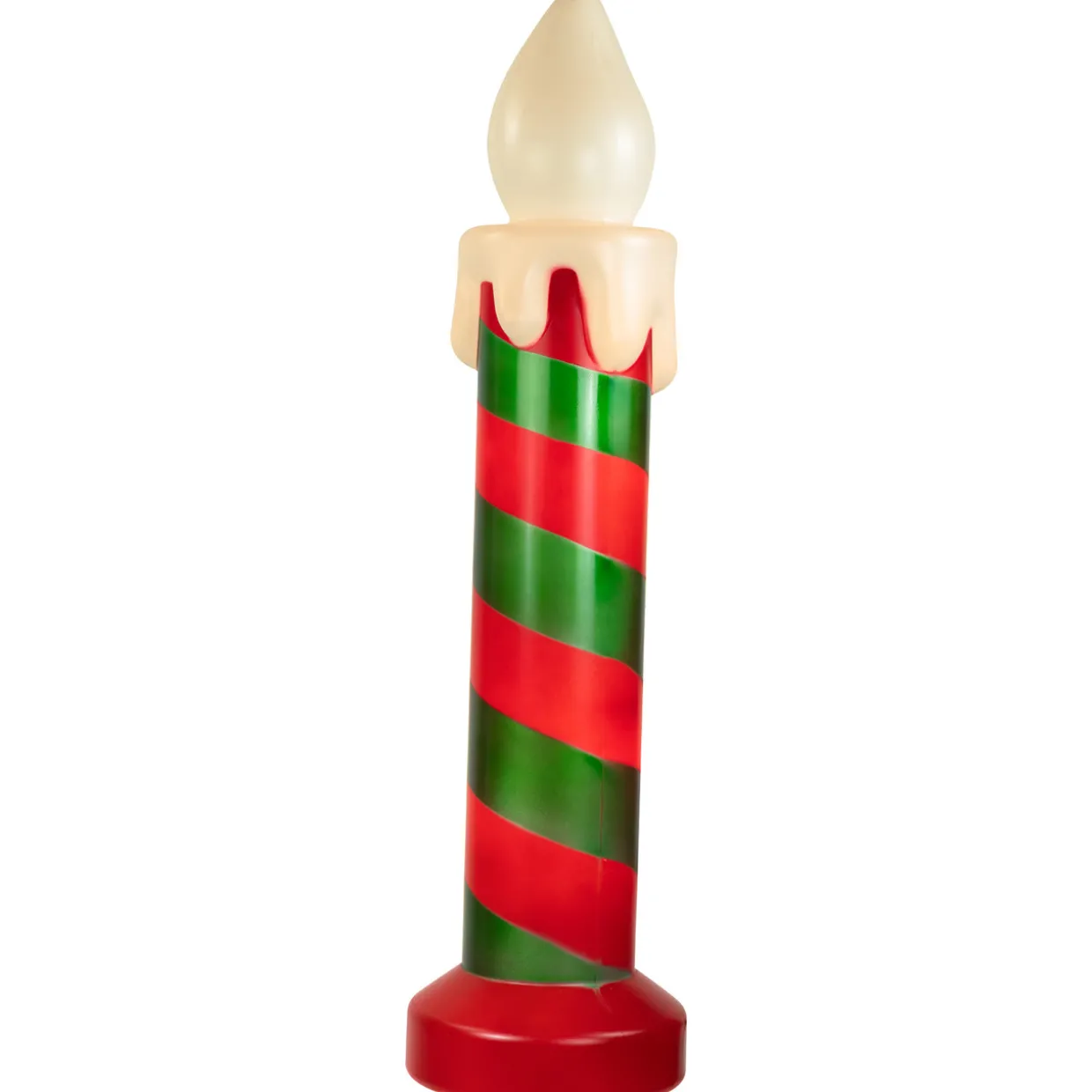 Lighted Striped Candle Blow Mold Outdoor Christmas Decoration - 40"