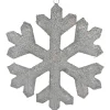 Lighted Tinsel Snowflake Christmas Window Decoration - 20" - Silver - Clear Lights