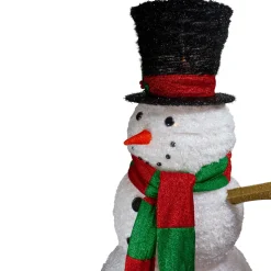 Lighted Tinsel Snowman Outdoor Christmas Decoration - 60