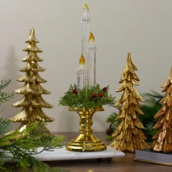 Lighted Water Candle with Foliage and Berries - 14.5"