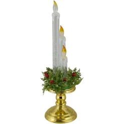 Lighted Water Candle with Foliage and Berries - 14.5