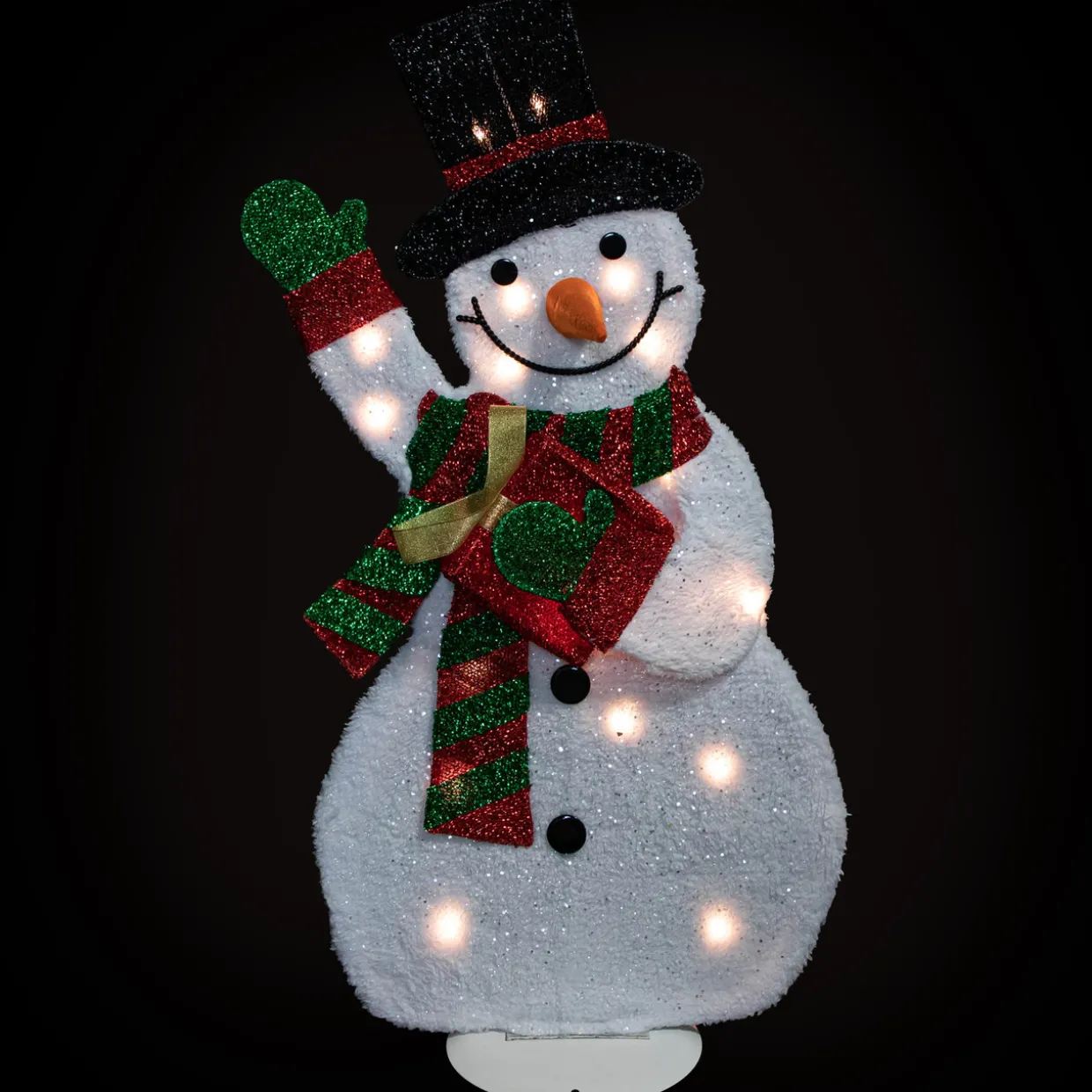 Lighted Waving Snowman Outdoor Christmas Decoration - 32" - Clear Lights