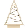 Lighted Wooden Christmas Tree with Stars Decoration - 11"