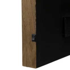 Lighted Wooden Frame Poinsettia 