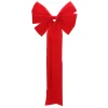 6-Loop Velveteen Christmas Bow Decoration - 12" x 25" - Red