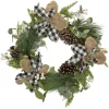 Magnolia and Frosted Pine Cones Artificial Christmas Wreath - 22-Inch, Unlit