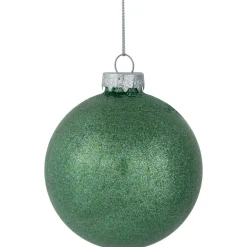 Matte and Shiny Finish Ball Glass Christmas Ornaments - 3" (80mm) - Dark Aquamarine - 9ct