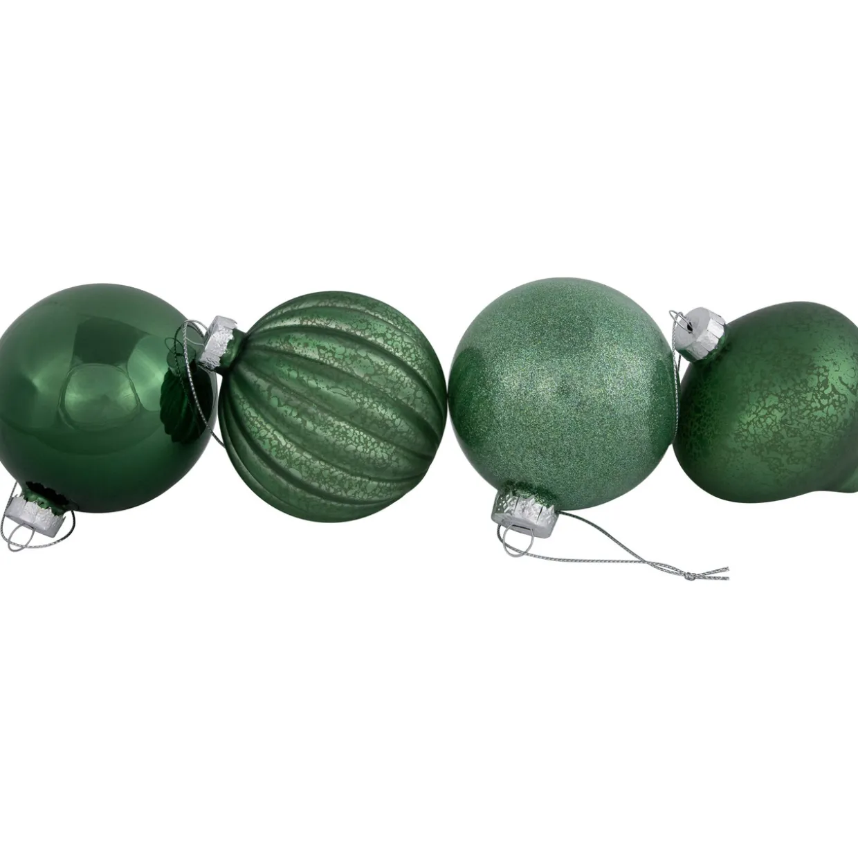 Matte and Shiny Finish Ball Glass Christmas Ornaments - 3" (80mm) - Dark Aquamarine - 9ct