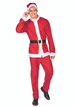 Men's White and Red Santa Claus Christmas Costume Set - Standard Size