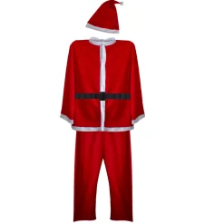 Men's White and Red Santa Claus Christmas Costume Set - Standard Size