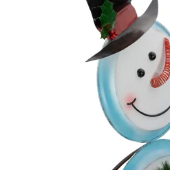 Metal Snowman with Wreath Christmas Decoration - 36
