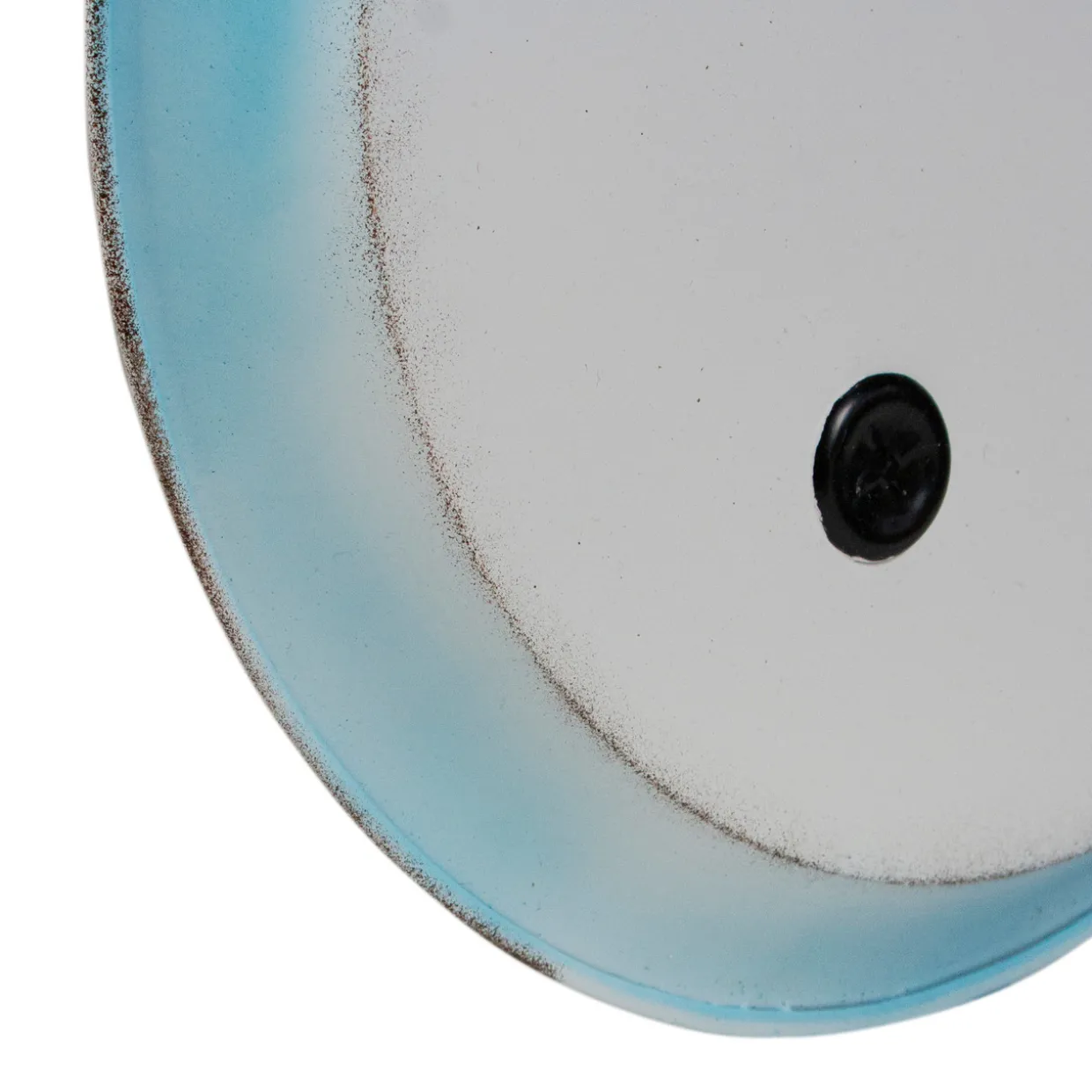 Metal Snowman with Wreath Christmas Decoration - 36" - White and Blue