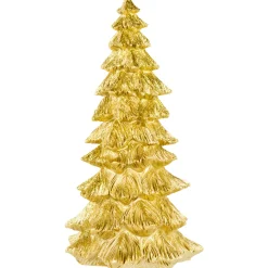Metallic Woodland Layered Christmas Tree Decoration - 9.5" - Gold Finish
