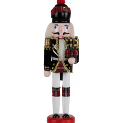 Mini Bagpiper Nutcracker Christmas Figure - 12" - Black and Red